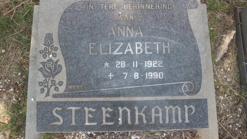 STEENKAMP Anna Elizabeth 1922-1990