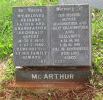 McARTHUR Archibald Rupert 1903-1980 & Ann Elizabeth 1911-1999
