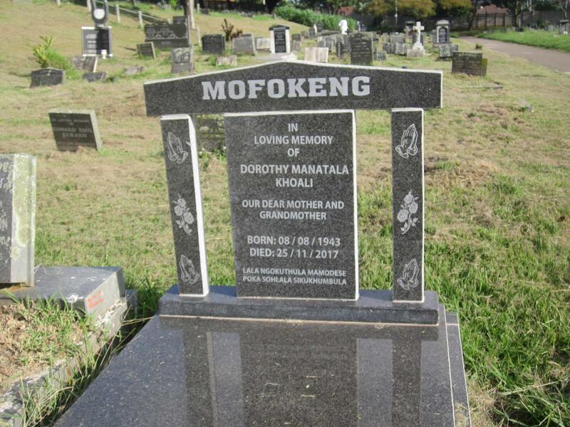 MOFOKENG Dorothy Manatala Khoali 1943-2017