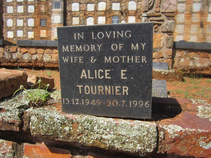 TOURNIER Alice E. 1949-1996