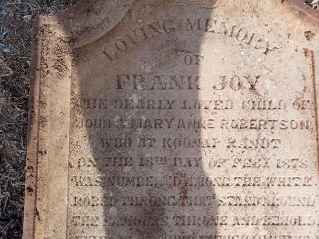 ROBERTSON Frank Joy -1878