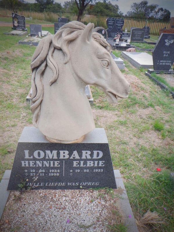LOMBARD Hennie 1934-1998 & Elbie 1933-