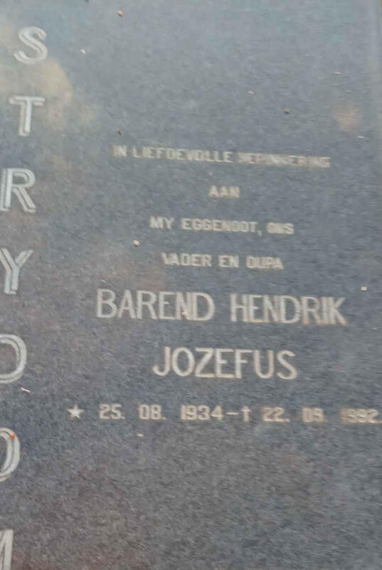 STRYDOM Barend Hendrik Jozefus 1934-1992