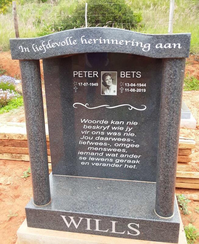 WILLS Peter 1949- & Bets 1944-2019