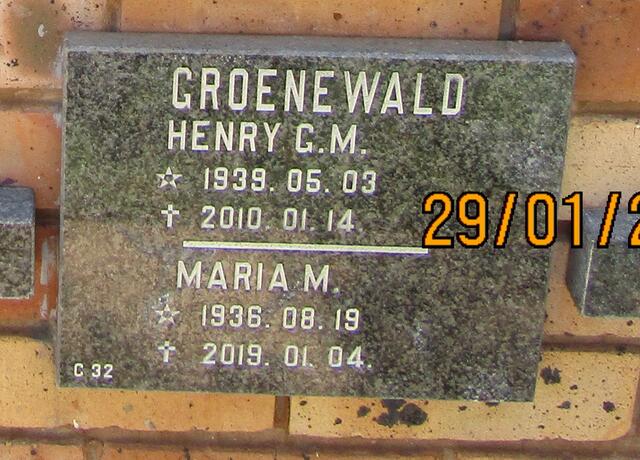 GROENEWALD Henry G.M. 1939-2010 & Maria M. 1936-2019