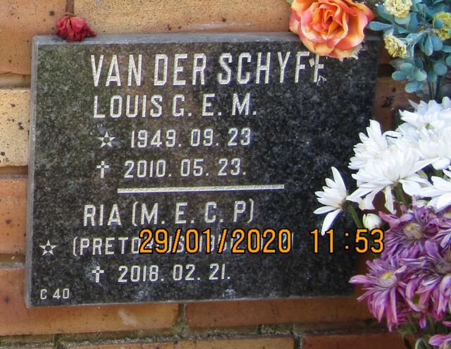SCHYFF Louis G.E.M., van der 1949-2010 & M.E.C.P. PRETORIUS 1950-2018