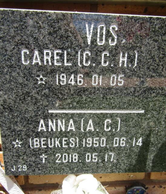 VOS C.C.H. 1946- & A. C. BEUKES 1950-2018