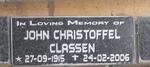 CLASSEN John Christoffel 1915-2006