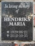 HENDRIKS Maria 1929-2012