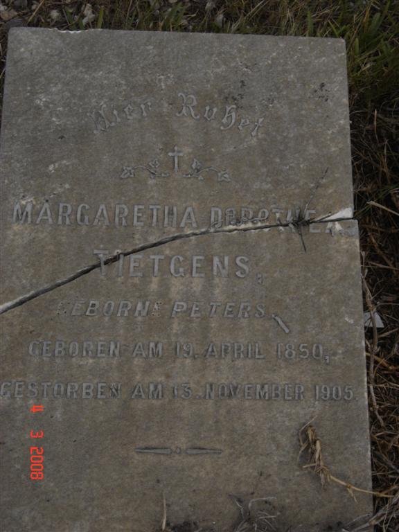 TIETGENS Margaretha Dorothea nee PETERS 1850-1905