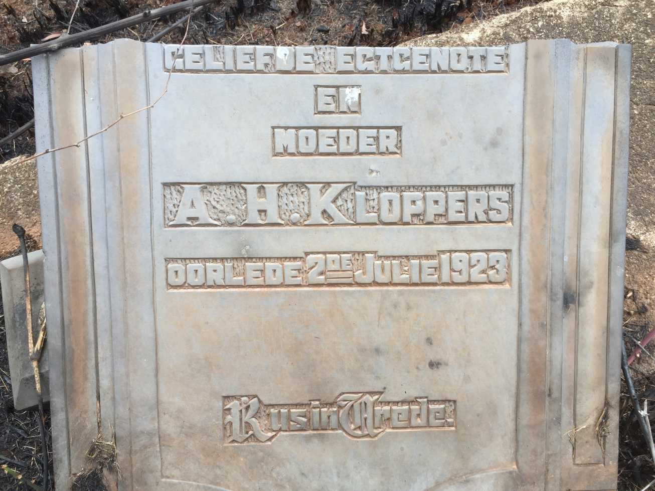 KLOPPERS A.H. -1923