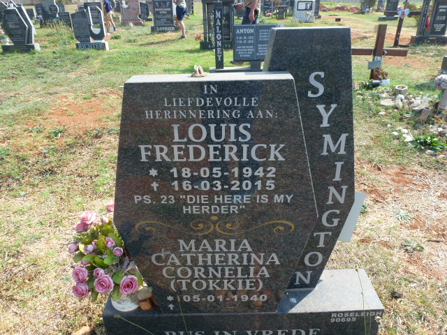SYMINGTON Louis Frederick 1942-2015 & Maria Catherina Cornelia 1940-