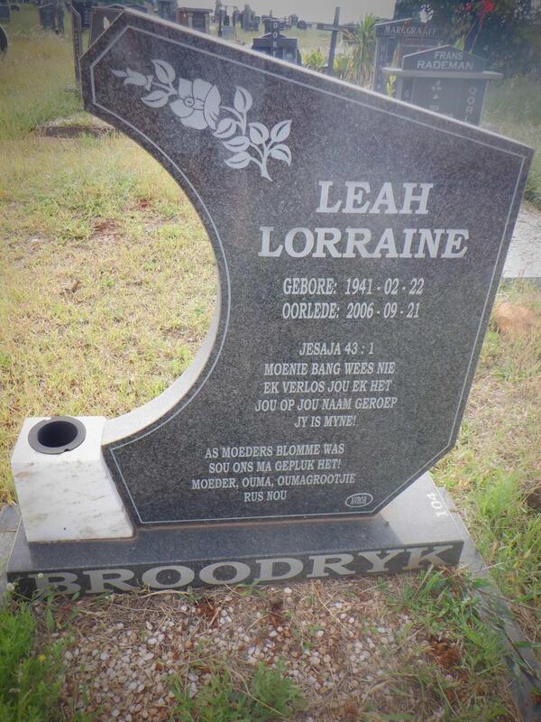 BROODRYK Leah Lorraine 1941-2006