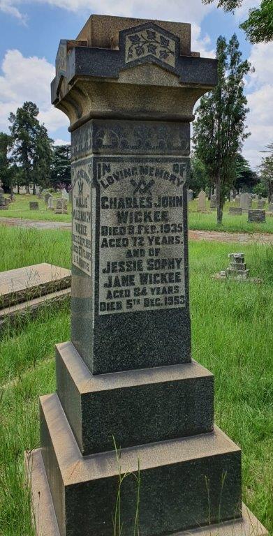 WICKEE Charles John -1935 & Jessie Sophy Jane -1953
