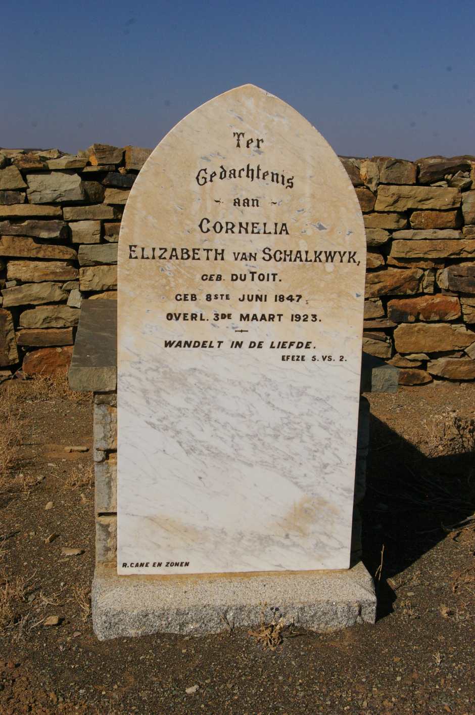 SCHALKWYK Cornelia Elizabeth, van nee DU TOIT 1847-1923