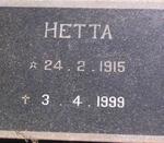TONDER Hetta, van 1915-1999