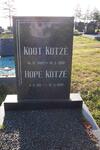 KOTZE Koot 1908-1982 & Hope 1911-1982