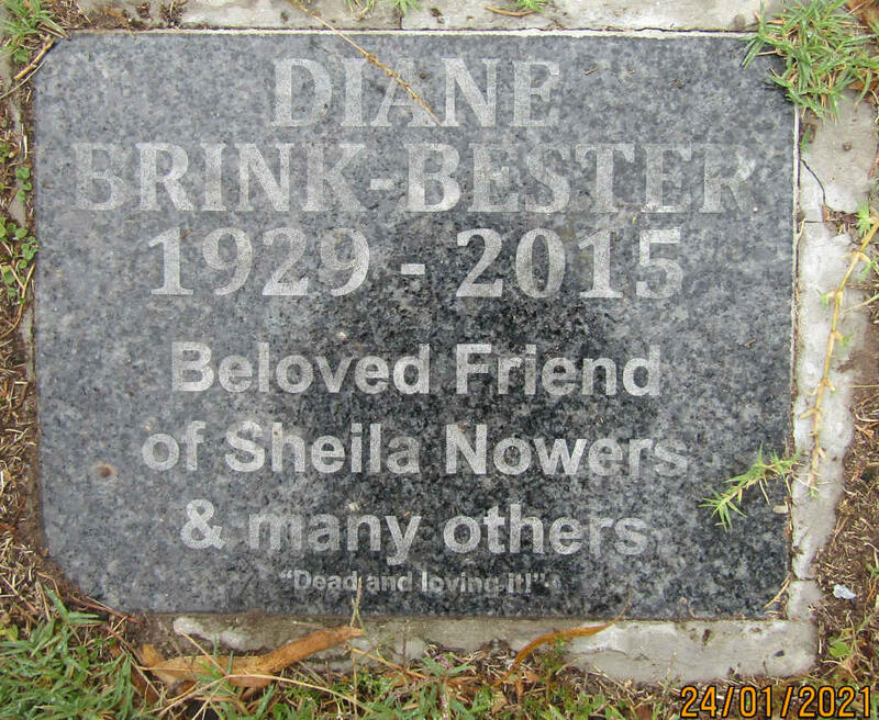 BESTER Diane, BRINK 1929-2015