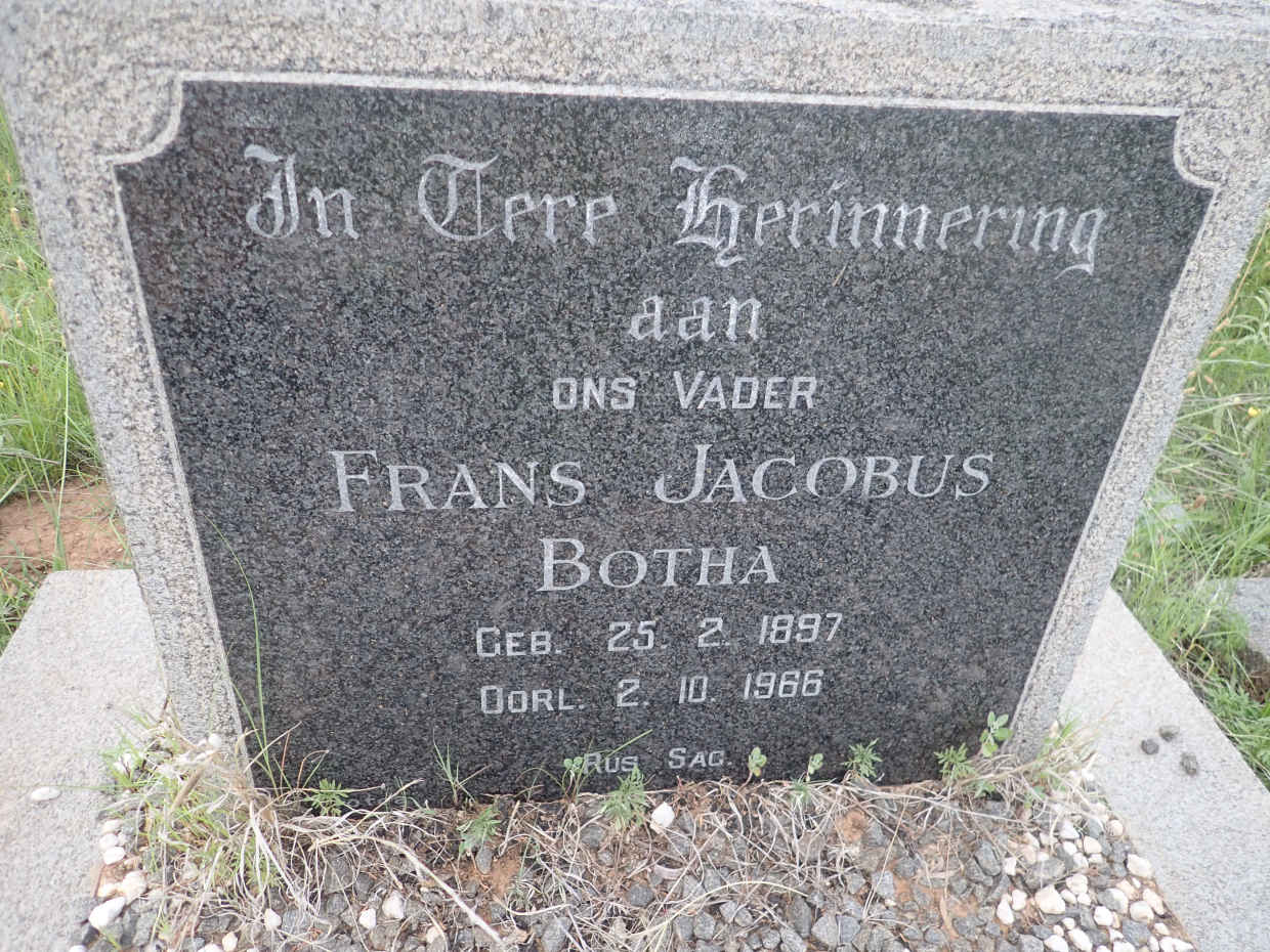 BOTHA Frans Jacobus 1897-1966