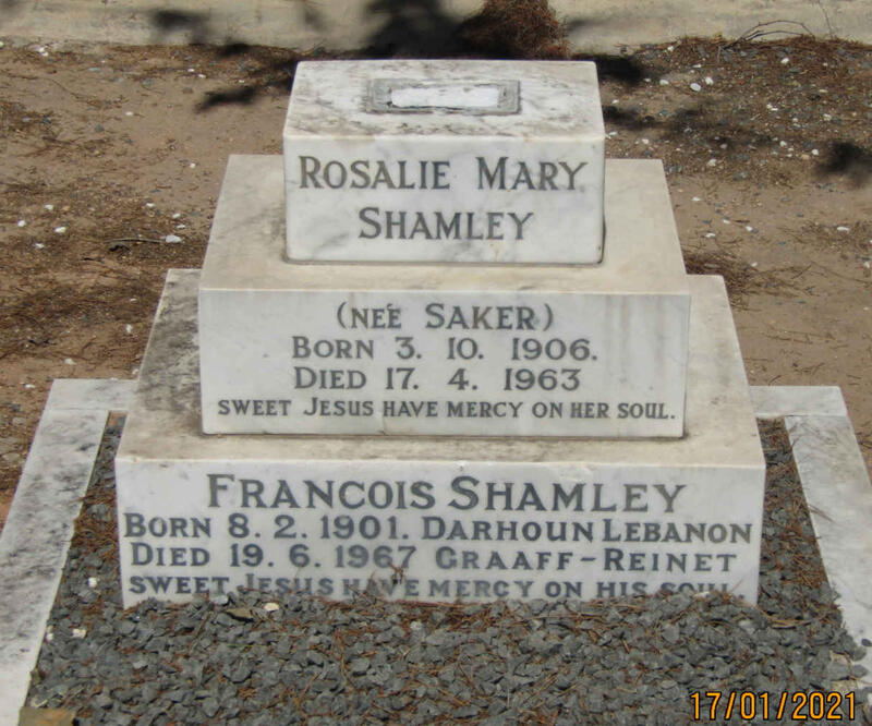 SHAMLEY Francois 1901-1967 & Rosalie Mary SAKER 1906-1963