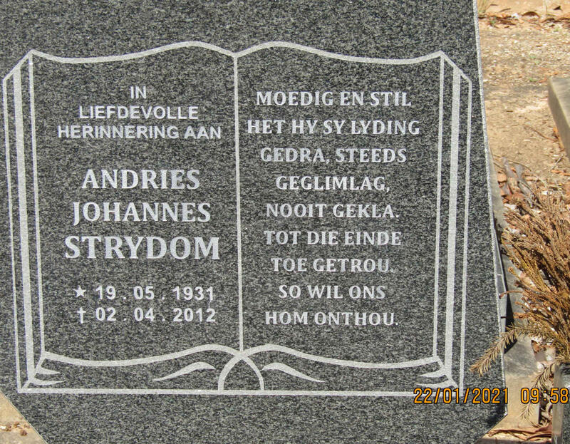 STRYDOM Andries Johannes 1931-2012