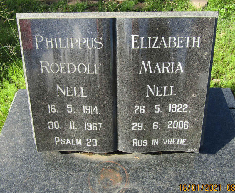 NELL Philippus Roedolf 1914-1967 & Elizabeth Maria 1922-2006