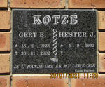 KOTZE Gert B. 1928-2002 & Hester J. 1932-