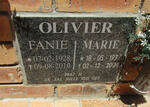 OLIVIER Fanie 1928-2010 & Marie 1937-2004