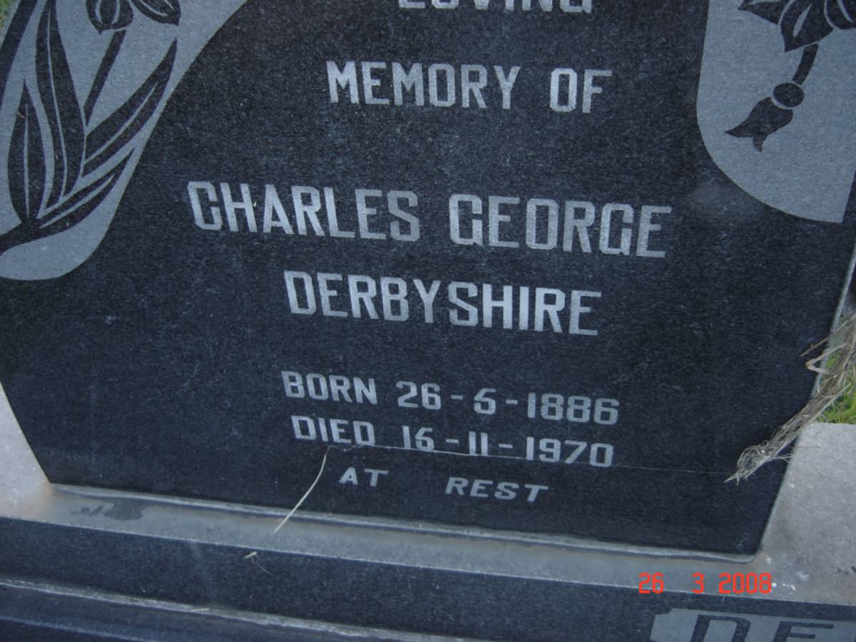 DERBYSHIRE Charles George 1886-1970