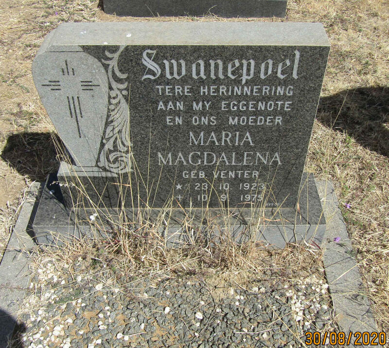 SWANEPOEL Maria Magdalena nee VENTER 1923-1975