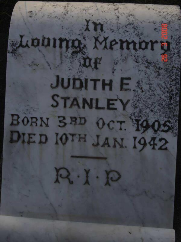 STANLEY Judith E. 1905-1942