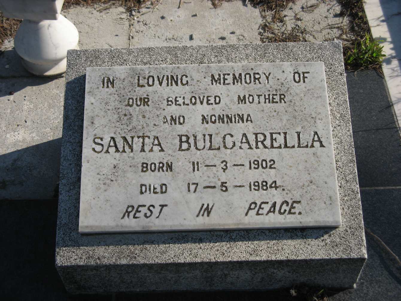 BULGARELLA Santa 1902-1984