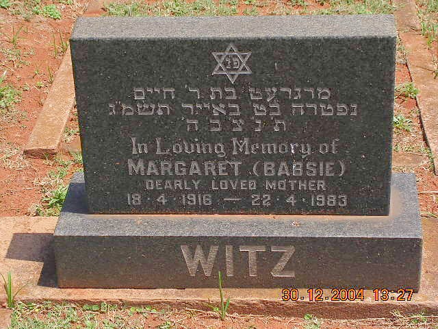 WITZ Margaret 1916-1983