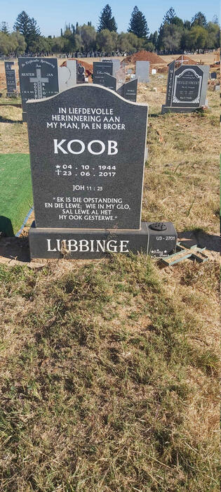 LUBBINGE Koob 1944-2017