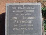 BADENHORST Josef Johannes 1894-1959