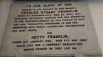 FRANKLIN Charles Stuart 1857-1931 & Hetty 1860-1902