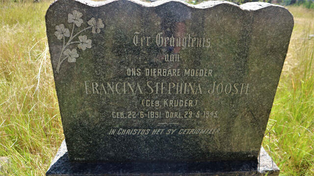 JOOSTE Francina Stephina nee KRUGER 1891-1945
