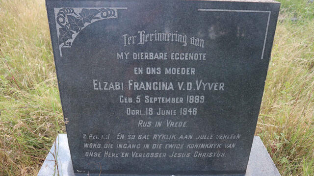 VYVER Elzabi Francina, v.d. 1889-1946