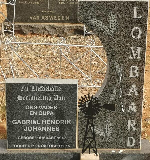 LOMBAARD Gabriel Hendrik Johannes 1947-2015