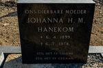 HANEKOM Johanna H.M. 1899-1974