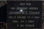 GOUWS Johanna W.E. nee LE GRANCE 1894-1924