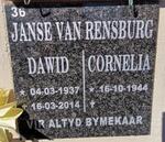 RENSBURG Dawid, Janse van 1937-2014 & Cornelia 1944-