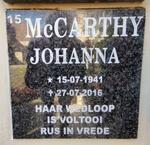 McCARTHY Johanna 1941-2016