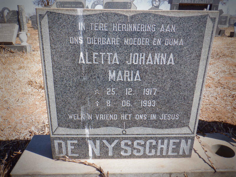 NYSSCHEN Aletta Johanna Maria, de 1917-1993