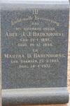 BADENHORST Abel J.J. 1897-1954 & Martha STANDER 1903-1932
