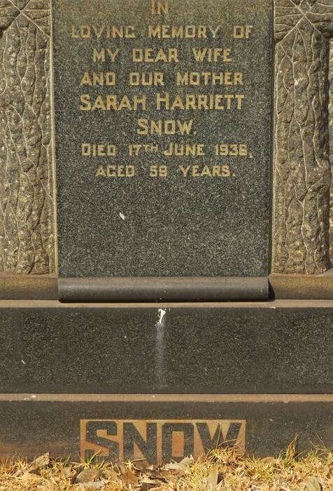SNOW Sarah Harriett -1936