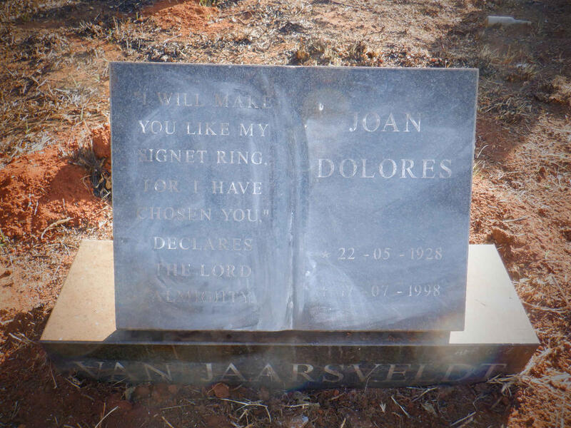 JAARSVELDT Joan Dolores, van 1928-1998