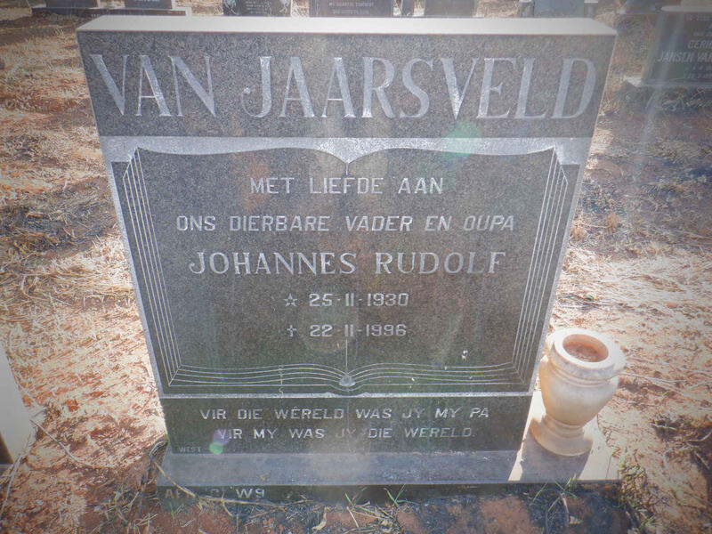 JAARSVELD Johannes Rudolf, van 1930-1996