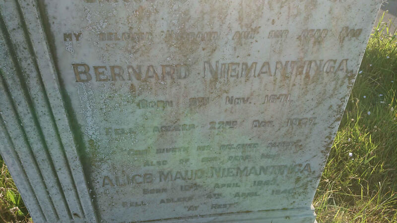 NIEMANTINGA Bernard 1871-1937 & Alice Maud 1863-1940