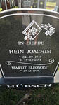 HUBSCH Hein Joachim 1946-2011 & Marlit Eleonore 1949-